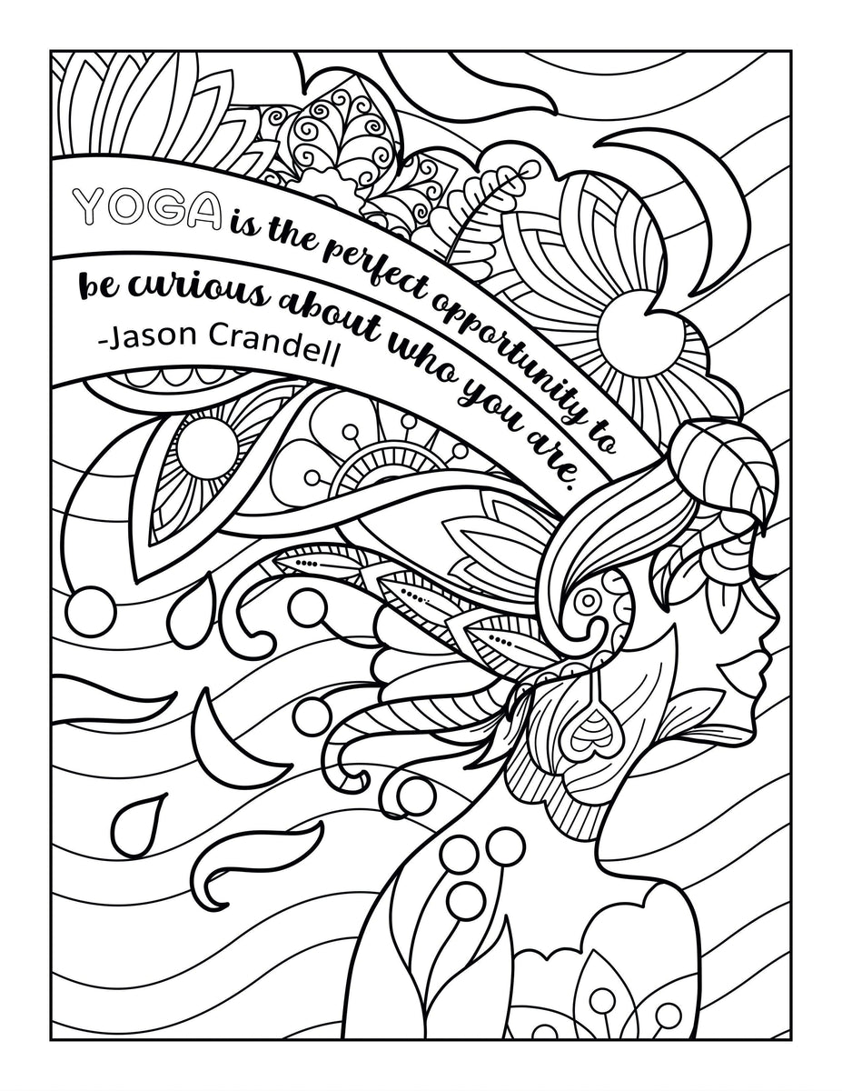 Printable Coloring Pages- Peace Love Yoga - Goal Success Coach